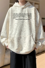 已注册/华棉秋冬内景扎染宽松连帽卫衣男大码WY00732/P45加绒P50，男装卫衣，电商B316