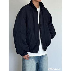 冬季日系复古宽松立领棉服男女美式加厚飞行夹克廓形外套MY2223,职场穿搭反面教材图片