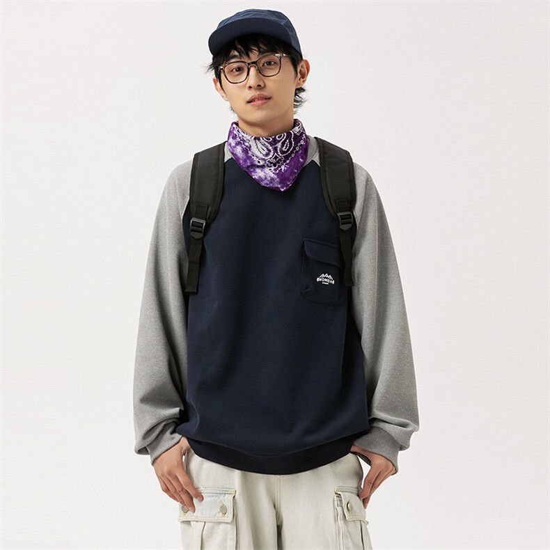 2026春季新款男装日系潮牌宽松拼色卫衣开衫休闲外套WY572-F76,女装短外套,电商A101（原外27）