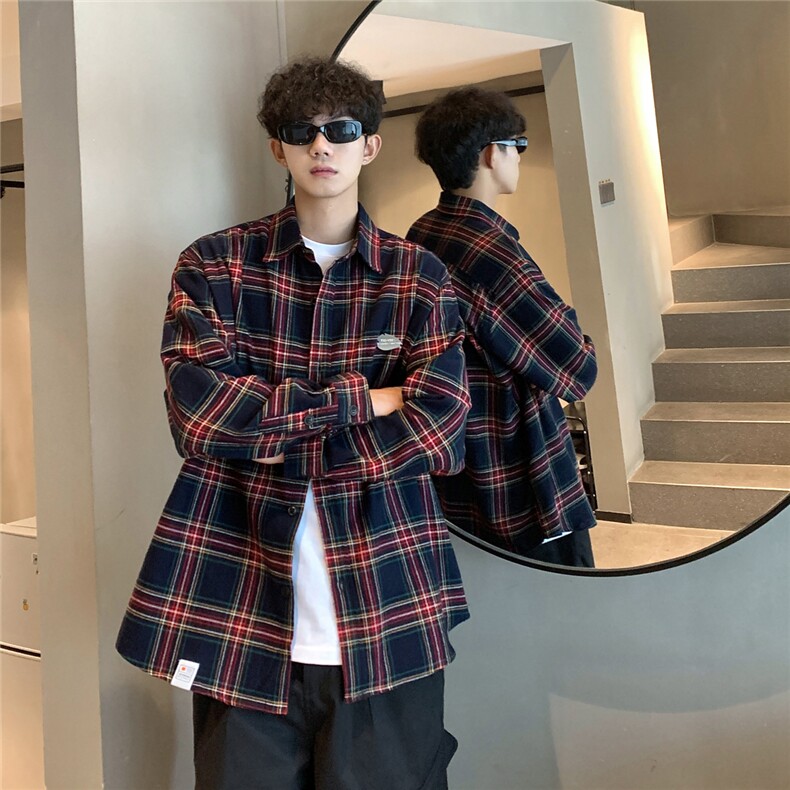 （片）2025秋装新款1经典格子休闲宽松衬衫ZC01-P45控68,男装衬衫,星座1315