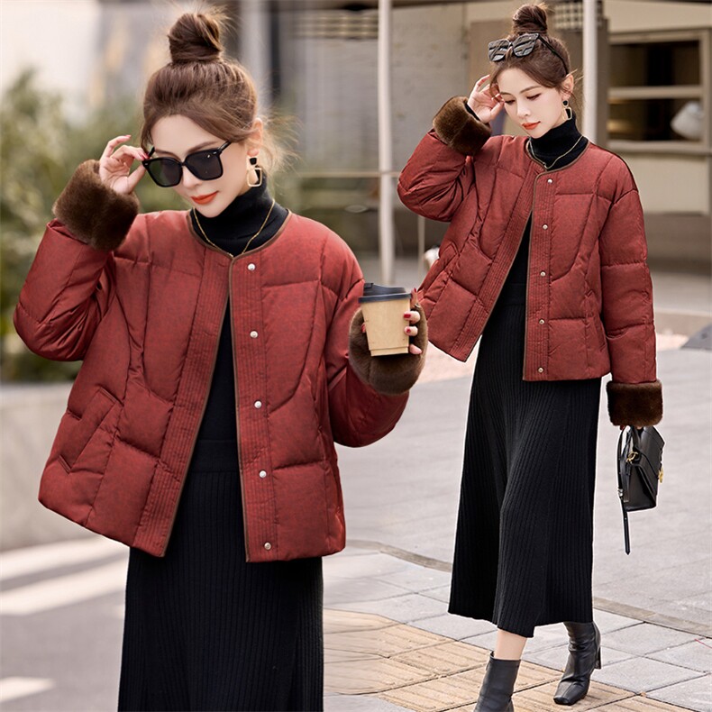 冬装新款时尚新中式加厚羽绒服新标90白鸭绒，女装羽绒服，姿衣坊