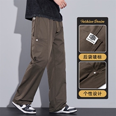 阔腿休闲裤男生春季直筒宽松运动长裤美式潮牌工装裤子Z9857-P50，男装休闲裤，星座509