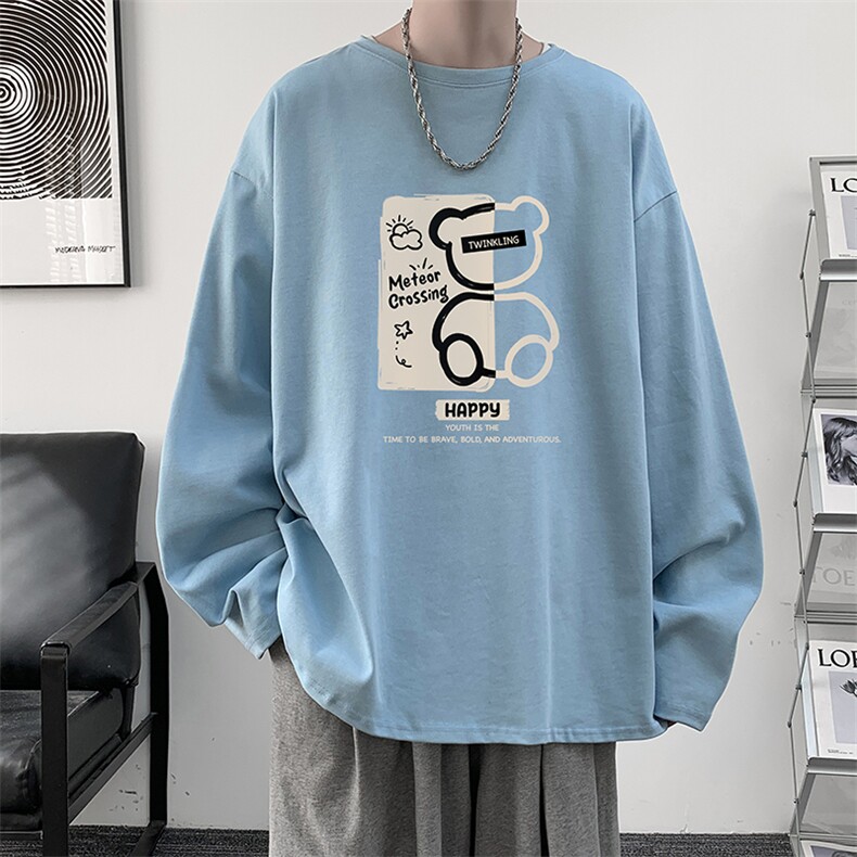 控48重磅230g纯棉长袖t恤男大码圆领卫衣打底衫TX3352-P28,男装T恤,电商A040