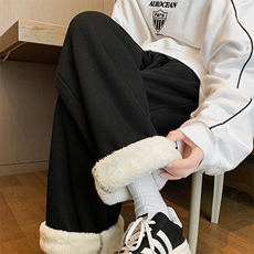 8XL-M羊羔绒运动裤宽松束脚棉裤加厚保暖休闲裤卫裤K9105P58控78，男装休闲裤，电商D206-1