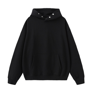 抖音得物品质二开26春装美式高街重磅廓形两粒扣连帽卫衣CM22图片