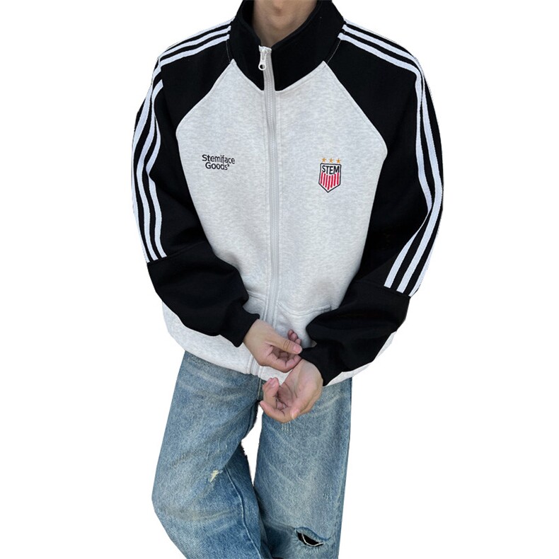 美式立领运动刺绣外套男xh93-特p75,男装卫衣,电商B367