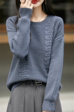 优雅气质女士高级感秋冬保暖羊毛衫时尚百搭显瘦针织衫，女装羊毛衫，冀清阳荣