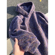 美式复古莫奈紫连帽卫衣男女款秋冬季宽松慵懒外套高级感休闲上衣，女装短外套，星座302B-2