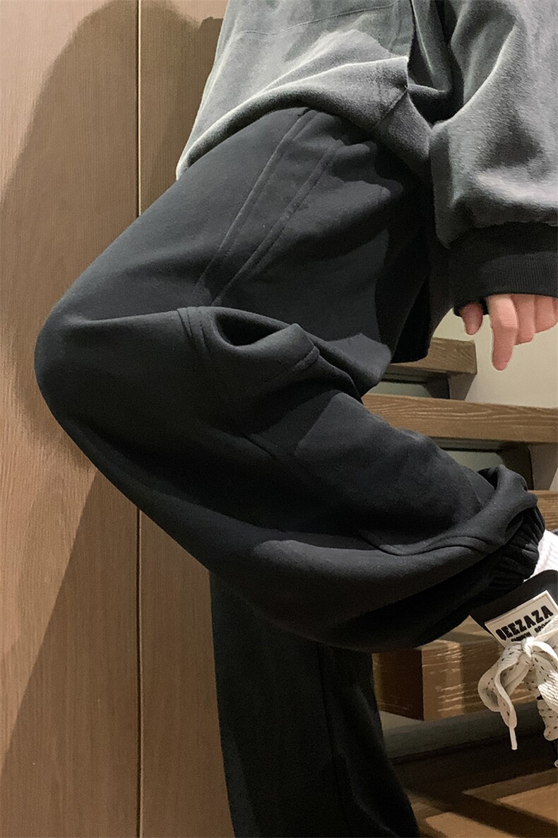 港风秋冬长裤本布织裤袋美式卫裤宽松休闲束脚卫裤K23305-P40控58,男装休闲裤,星座717