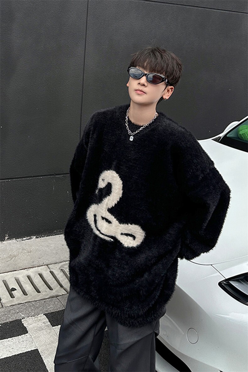 秋季新款港风美式潮牌高质量水貂绒套头圆领毛衣男insMY1500-P55,男装针织衫/毛衣,星座313A(原308A-2)