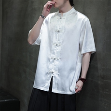2026夏季风竹叶提花冰丝大码短袖衬衫A021-CS9898-P65-控88，男装T恤，电商A021