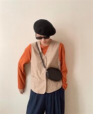 复古印花小马甲，女装马甲，HZH