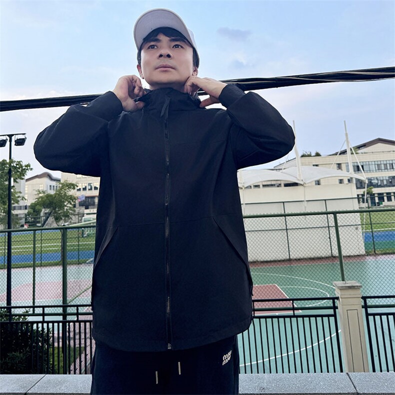 Y009拼接撞色连帽男女休闲大码团队冲锋衣户外旅游运动薄夹克潮男,男装夹克,星座115A-3