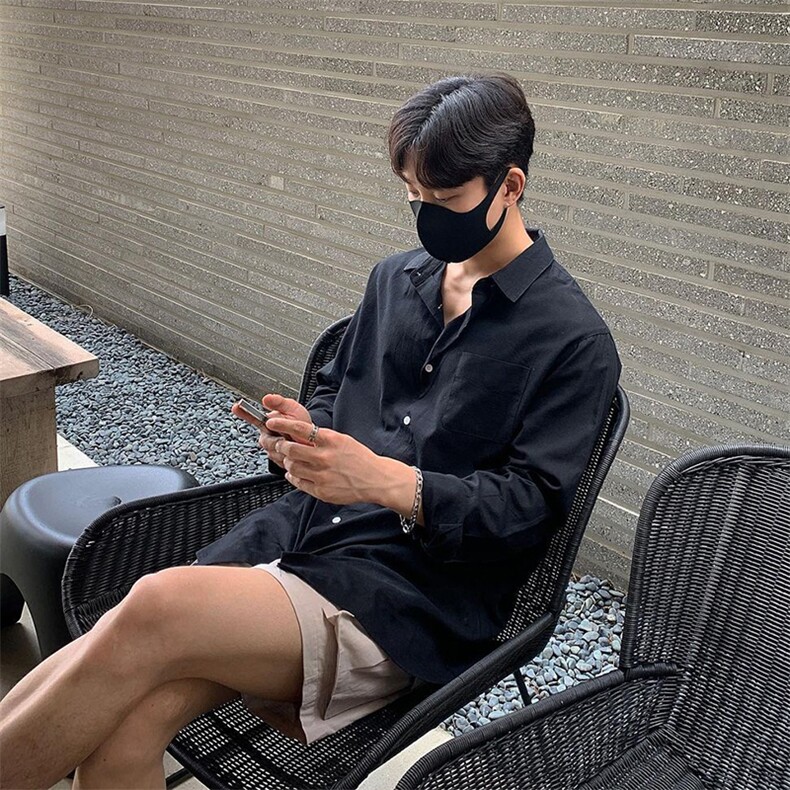 那不勒斯冰丝防晒长袖衬衫英伦雅痞男装高级感痞帅CS02-P45,男装衬衫,星座310A-4