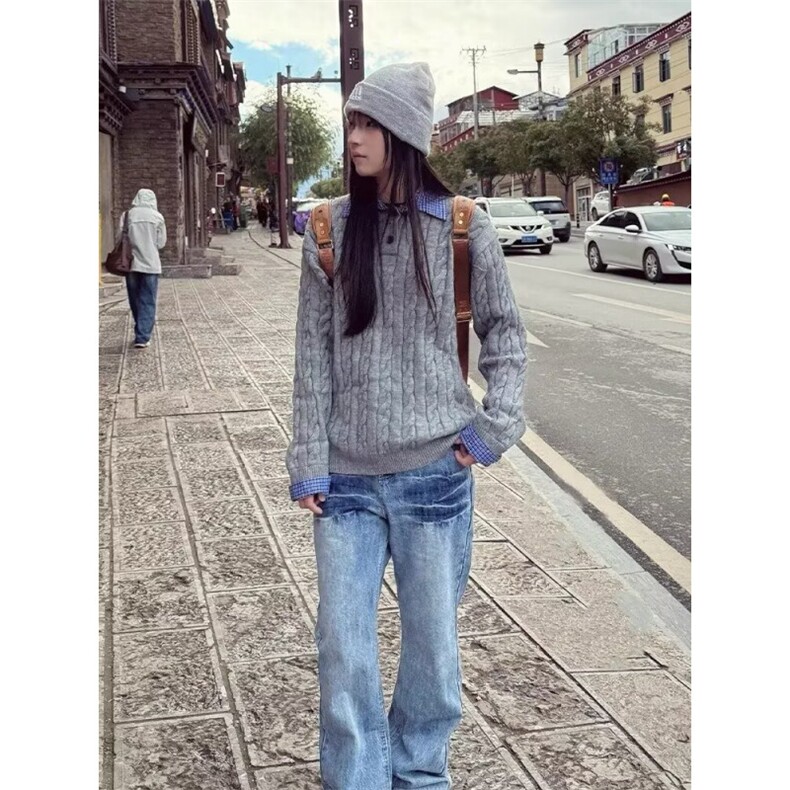 MM509-P60美式新款复古休闲慵懒风针织毛衣,男装针织衫/毛衣,星座617A-2