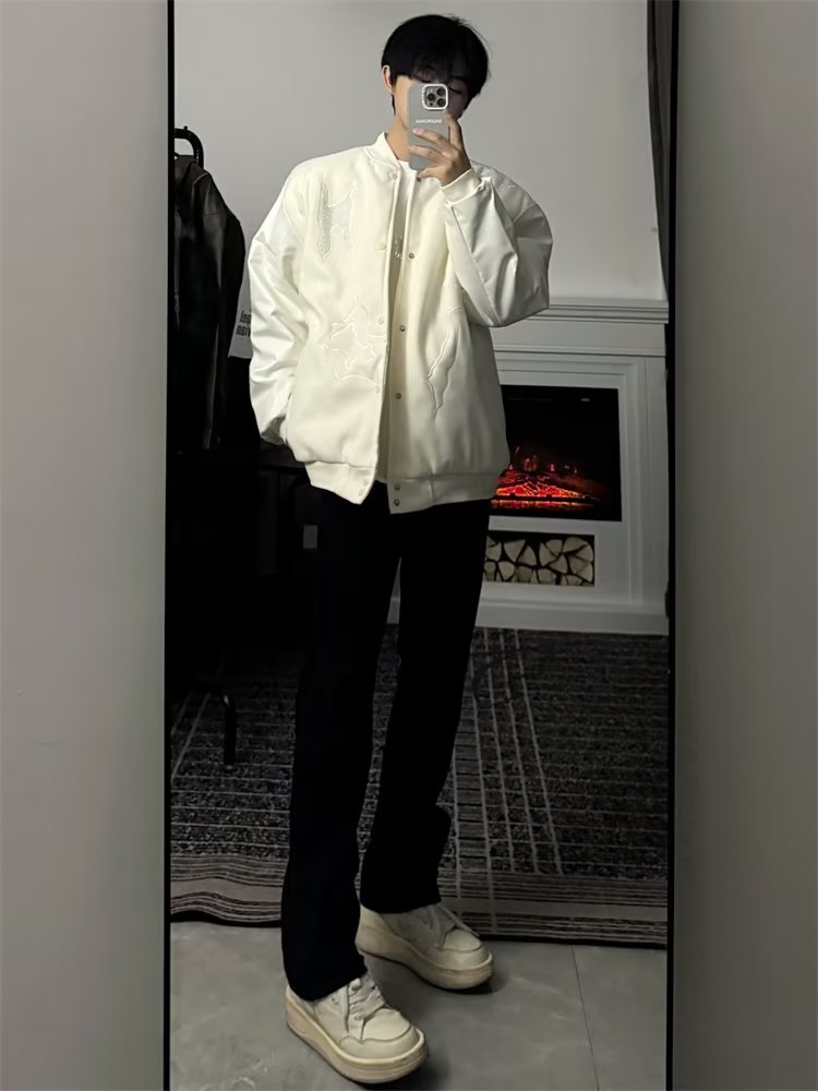 厚款夹棉烫钻外套美式秋冬季新款外套ZJ61P80,男装夹克,星座1116-2
