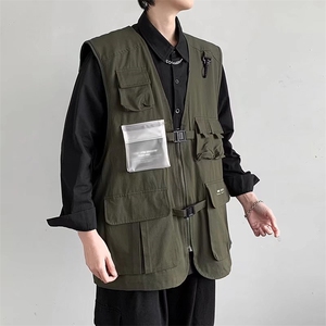 V领开衫工装马甲男潮流百搭休闲M1P42图片