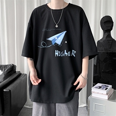 华夫格t恤男短袖男大码五分袖短句风HT73270-P22，男装T恤，电商A040