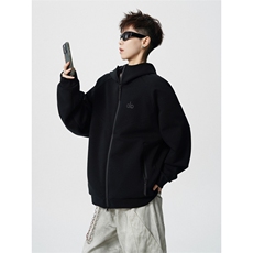 706-1-LK8255-P75现货秋季男士痞帅刺绣黑色卫衣开衫休闲外套，女装短外套，星座706