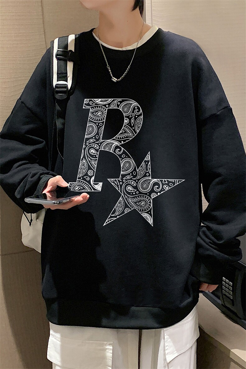 S6328-P28秋季圆领卫衣男大码韩版宽松长袖外套,男装卫衣,电商A040
