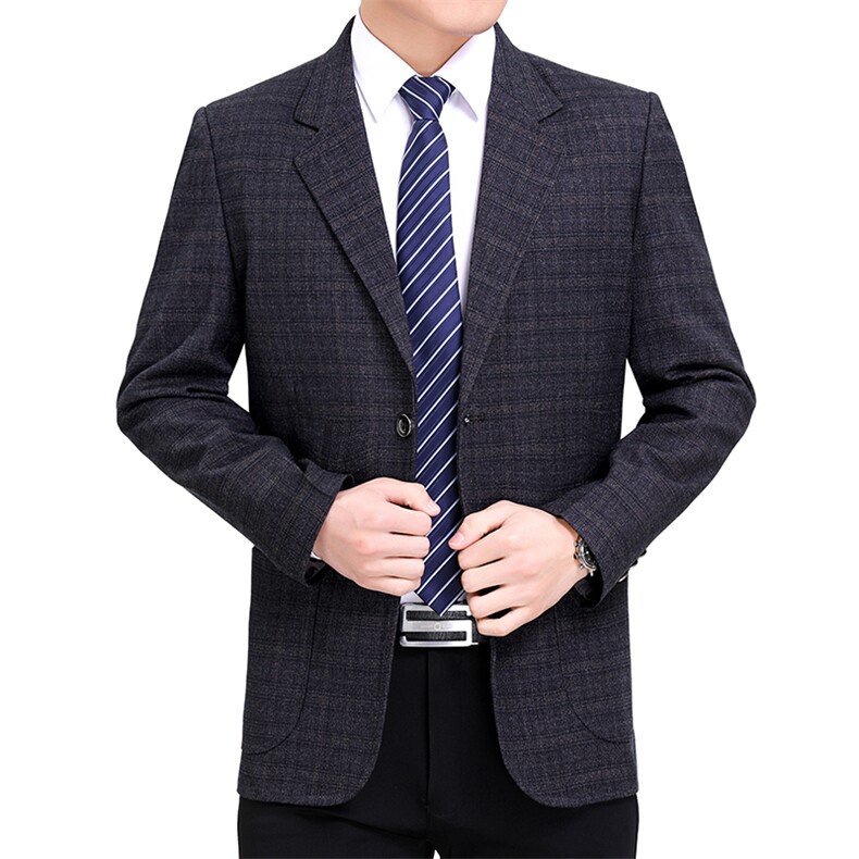 春秋季中年男士休闲小西服外套中老年男装爸爸夹克商务秋装上衣服,男装西服,电商B212（原钱塘6029）