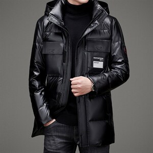 中年羽绒服白鸭绒休闲商务保暖加厚中长款外套爸爸装ZL7797-P300,男装羽绒服,电商B212（原钱塘6029）