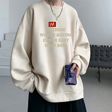 麂皮绒卫衣男大码重磅长袖t恤男JW81363-P35，男装卫衣，电商A040