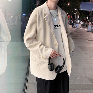 春秋新品港风纯色外套男士宽松休闲ins港风复古西装 W186-P58图片