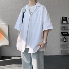 8XL-M亚麻短袖衬衫男夏薄款宽松休闲百搭大码半袖衬衣DC28002P50，男装衬衫，电商B312