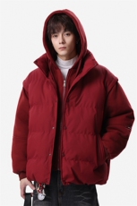 新款冬季羽绒棉服棉袄连帽假两件韩版宽松外套A436-2511-P85，男装棉衣，电商A436