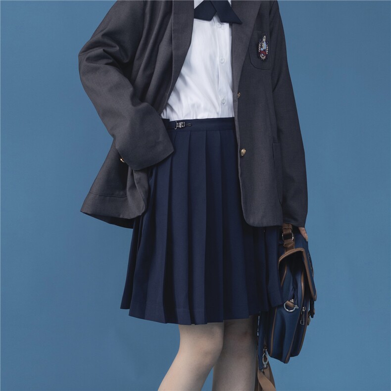 C316Q009P48秋装JK制服百褶裙半身裙学院风班服藏青色裙女，男装工装外套，电商C316