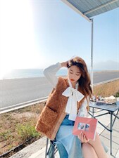 皮毛一体马甲，女装马甲，唯品