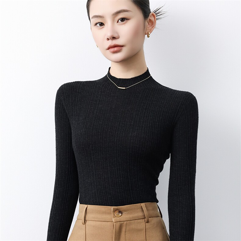 流行毛衣软糯慵懒春款女2025新款半高领薄款羊毛上衣,女装羊毛衫,蚂蚁派对工厂直营店