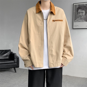 8XL-M水洗做旧帆布短款夹克男款vintage美式复古工装外套JK003P98图片