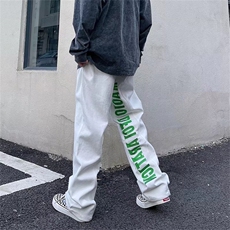 暗黑字母刺绣牛仔裤男高街ins潮牌高级感痞帅N8064P45，男装牛仔裤，星座1116-2