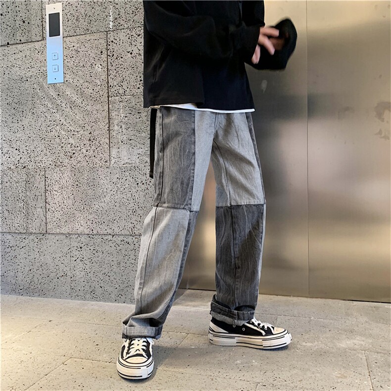 大货主推港风百搭直筒宽松牛仔裤潮男阔腿老爹裤1008-2-k290-p40,男装牛仔裤,星座1008-2