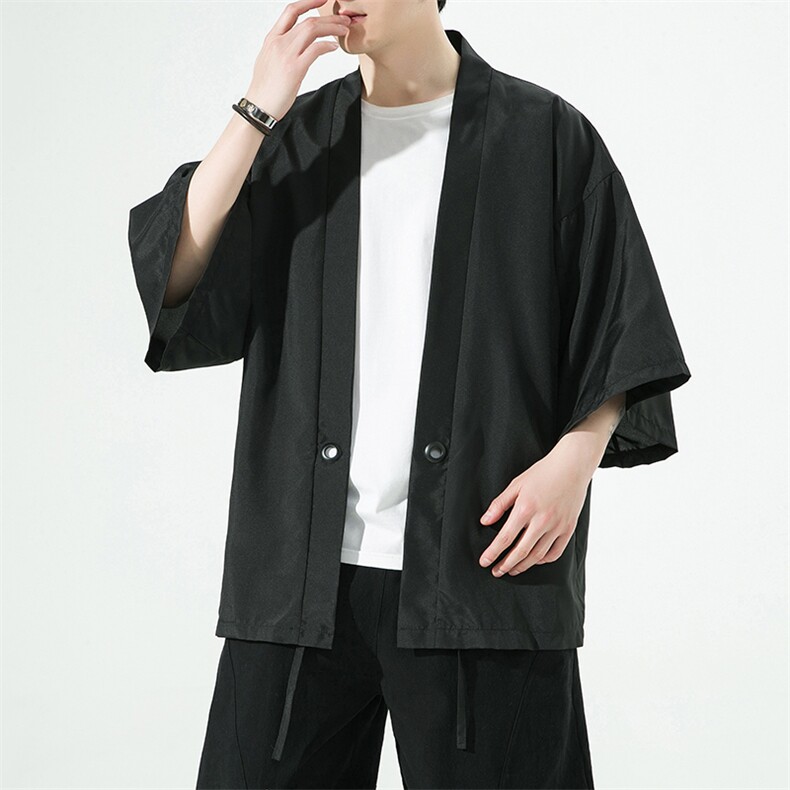2025春夏夏季防晒ing七分袖男士披风冰丝冰感和服潮111特p25图片