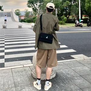 CS3415 p55 限78 潮牌夏季日系复古街头风短袖方领衬衫图片