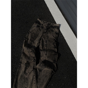 2024/褶皱微喇叭直筒拖地cleanfit牛仔裤1005-3-SGN0022-P65控88图片