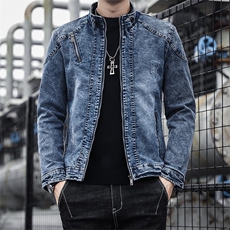 JK1823-P100美式复古水洗做旧连帽牛仔夹克外套男宽松牛仔，男装夹克，电商D310B-1