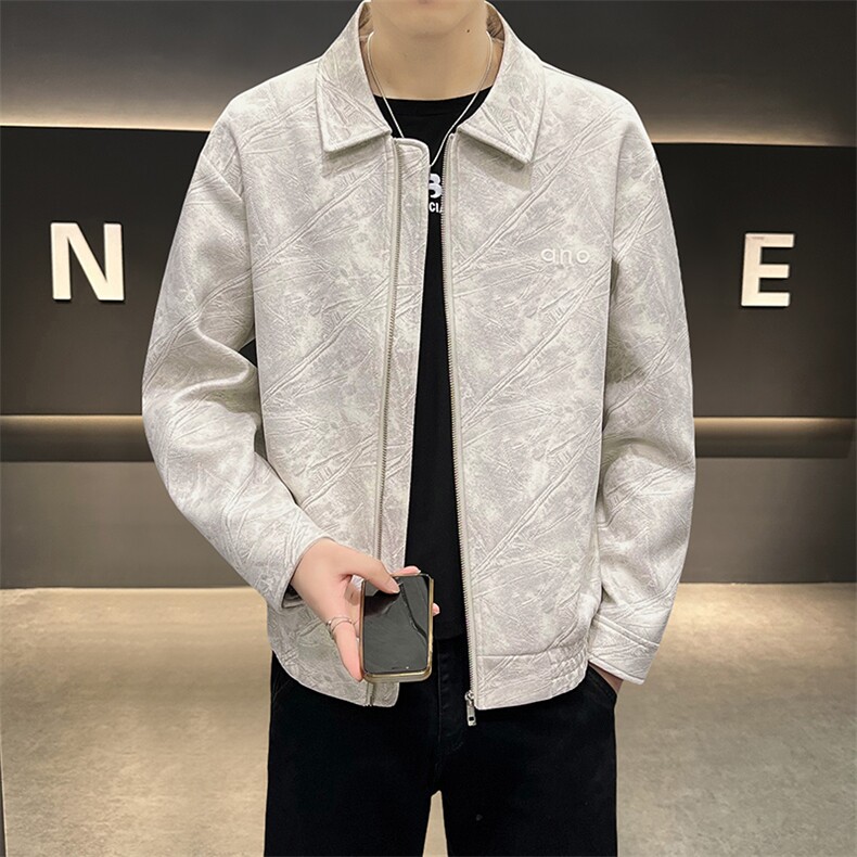 K592-P115 秋冬潮流新款翻领PU皮衣男高品质防风百搭图片