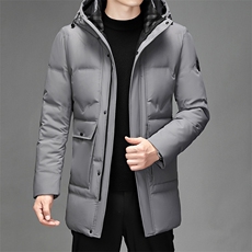 2023冬季90白鸭绒休闲中长款羽绒服男士连帽大衣男装SJ78236-P320，男装羽绒服，电商B212（原钱塘6029）