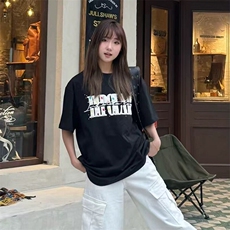 万针全刺绣工艺抖音得物高品质260克重磅纯棉双纱美式高街短袖T恤，男装T恤，电商A486-1
