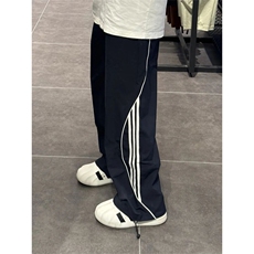 DK165-P45条纹拼接冲锋裤户外登山裤美式vibe宽松休闲裤-网图现货，男装休闲裤，星座603-2