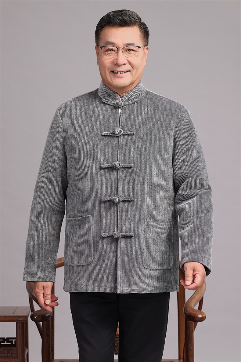 冬款风唐装中老年90绒羽绒服复古盘扣羽绒服套装中式爸爸男装,男装羽绒服,钱塘723