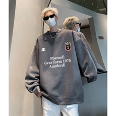 抖音得物供货提供视频秋冬重磅美式麂皮绒圆领卫衣JY336，男装卫衣，电商A486