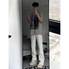 美式高街微喇叭牛仔裤B342-K7030-P65控88，男装牛仔裤，电商B342