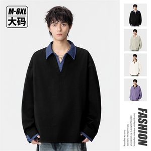 大码 秋冬潮流印花卫衣男宽松休闲 W9913图片