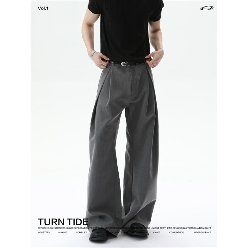 AK1947-P50工字褶立体A字廓形弯刀西裤通勤休闲裤，女装休闲裤，星座617A-2