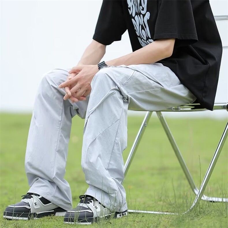 冲锋裤子男薄款速干伞兵裤潮牌痞帅宽松直筒休闲长裤669P38,男装休闲裤,星座410-2